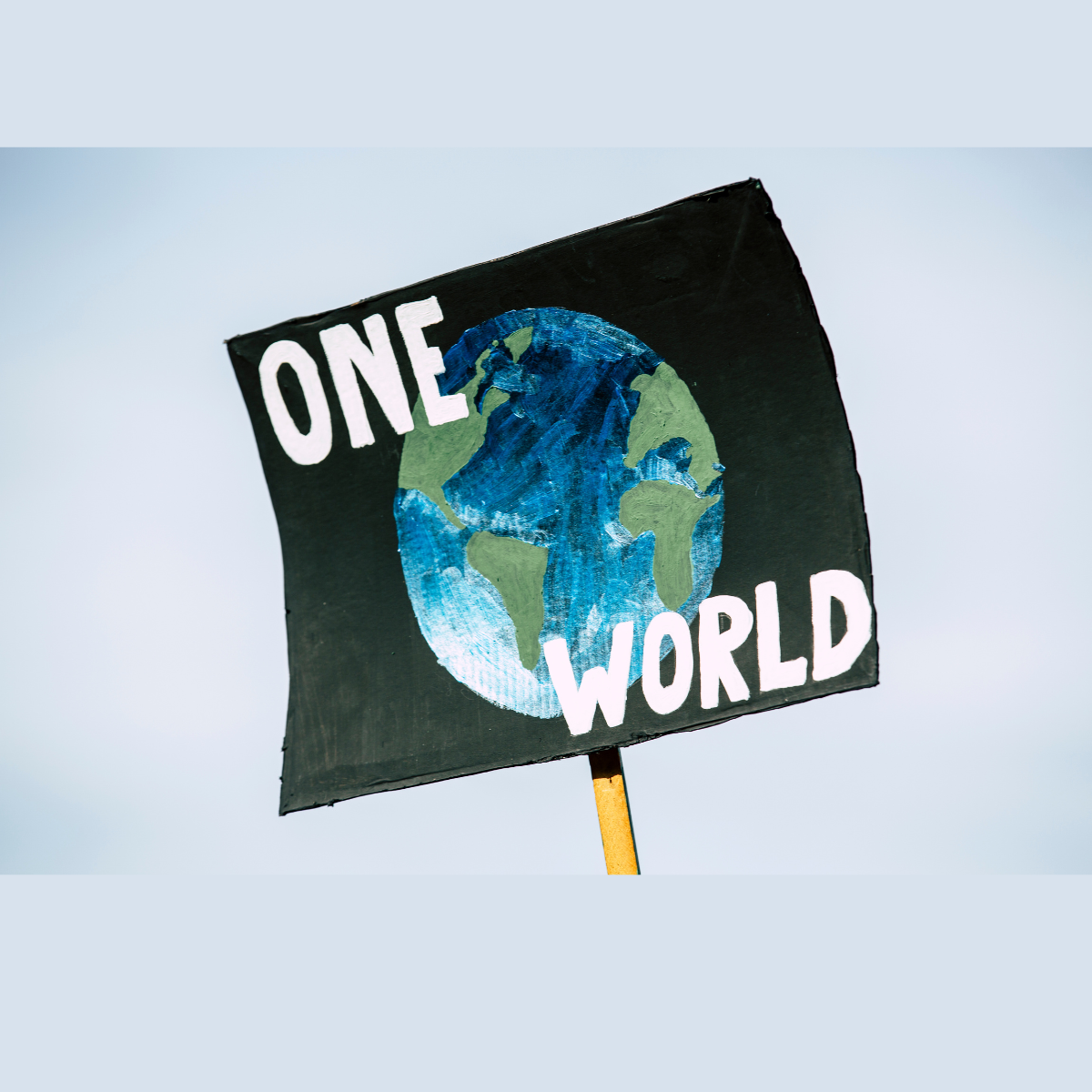 banner with text showing there is only one world